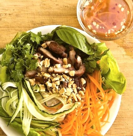 Bun Thit Nuong, Vietnamese Chargrilled Pork with Rice Vermicelli Noodles