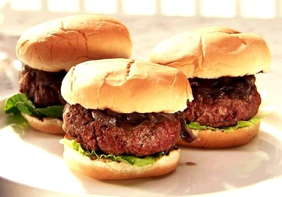 Ale House Burgers with Red Onion Compote