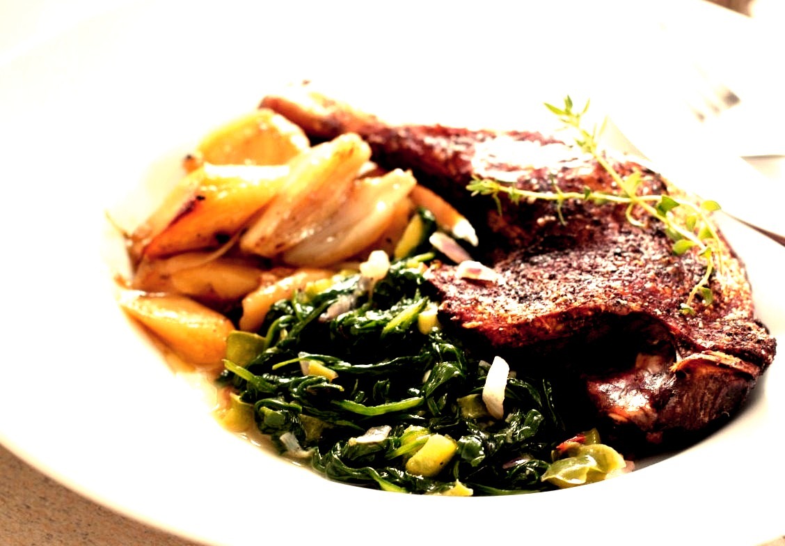 Crispy Duck Legs with Spinach Ragout