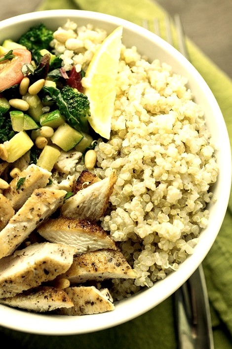 Chicken & Quinoa Bowl with Veggies by The Cozy Apron